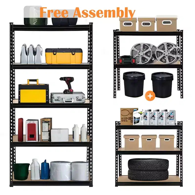 5-Tier Industrial Shelves C 30x12x60 Inch Heavy Duty Garage Storage Rack with 2000LB Capacity
