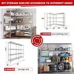 4-Tier Heavy Duty Metal Storage Rack, 72W x 18D x 60H Adjustable Wire Metal Shelves for Storage, 1600LBS Free Standing Storage Shelf Units