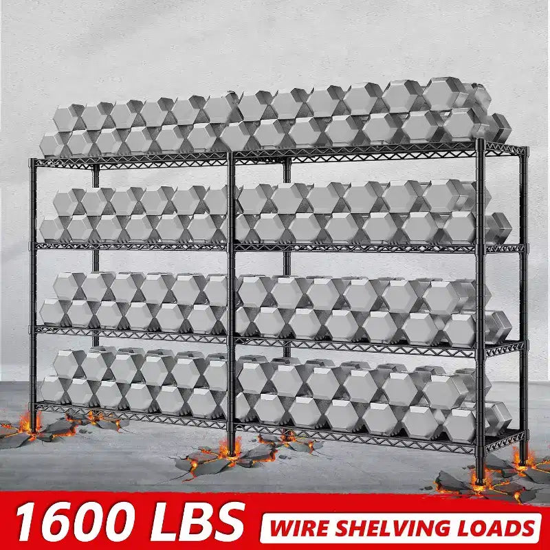 4-Tier Heavy Duty Metal Storage Rack, 72W x 18D x 60H Adjustable Wire Metal Shelves for Storage, 1600LBS Free Standing Storage Shelf Units