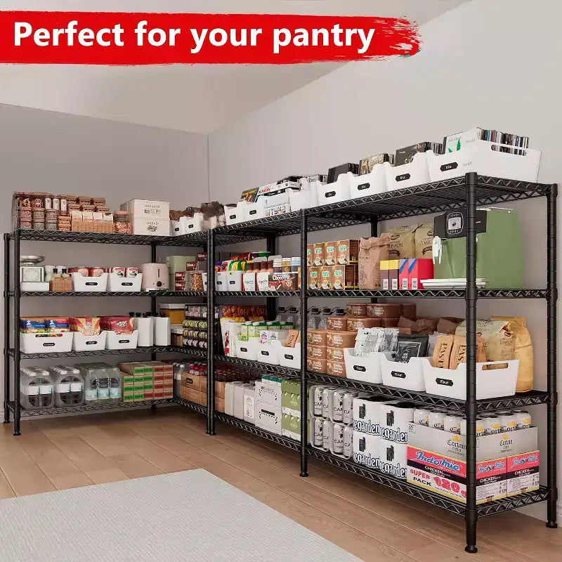 4-Tier Heavy Duty Metal Storage Rack, 72W x 18D x 60H Adjustable Wire Metal Shelves for Storage, 1600LBS Free Standing Storage Shelf Units
