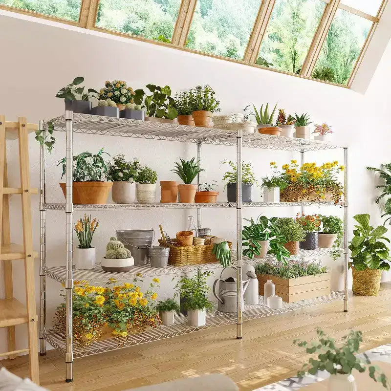 4-Tier Heavy Duty Metal Storage Rack, 72W x 18D x 60H Adjustable Wire Metal Shelves for Storage, 1600LBS Free Standing Storage Shelf Units