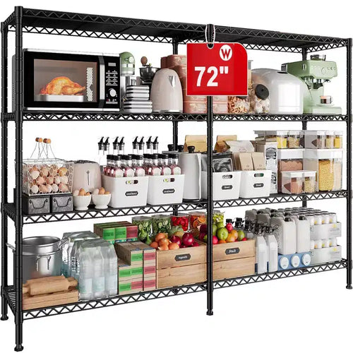HOMDOX 4-Tier Heavy Duty Metal Storage Rack, 72W x 18D x 60H Adjustable Wire Metal Shelves for Storage, 1600LBS Free Standing Storage Shelf Units