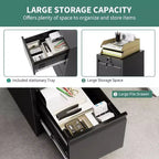 4-Drawer Vertical File Cabinet with Lock, Metal Filing Cabinet for Home Office, A4/Letter/Legal Hanging Files