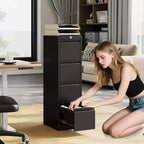 4-Drawer Vertical File Cabinet with Lock, Metal Filing Cabinet for Home Office, A4/Letter/Legal Hanging Files