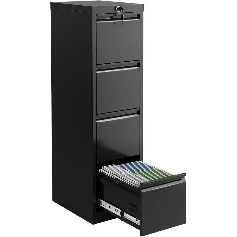 4-Drawer Vertical File Cabinet with Lock, Metal Filing Cabinet for Home Office, A4/Letter/Legal Hanging Files