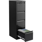 4-Drawer Vertical File Cabinet with Lock, Metal Filing Cabinet for Home Office, A4/Letter/Legal Hanging Files