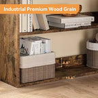 Corner Bookshelf, 6-Tier Corner Shelf l Shaped Bookshelf with Baffles,Wood Bookcase