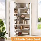 Corner Bookshelf, 6-Tier Corner Shelf l Shaped Bookshelf with Baffles,Wood Bookcase
