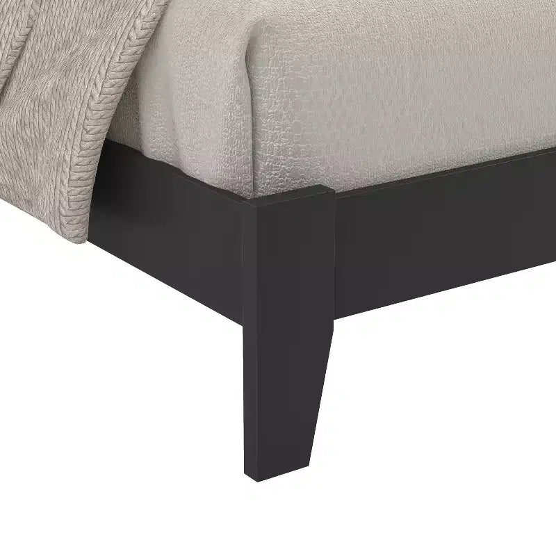 Queen Platform Bed with Headboard Black