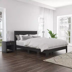 Queen Platform Bed with Headboard Black