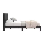 Queen Platform Bed with Headboard Black