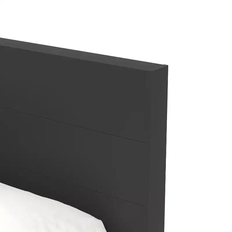 Queen Platform Bed with Headboard Black