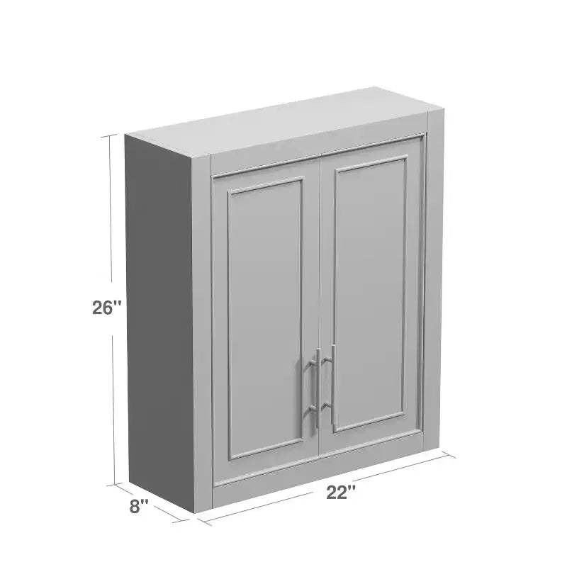 Bathroom Storage Cabinet Wooden Wall-Mounted Cabinets for Home, Small Space, Gray, 26*22*