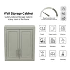 Bathroom Storage Cabinet Wooden Wall-Mounted Cabinets for Home, Small Space, Gray, 26*22*