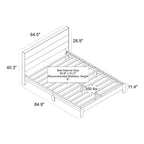 Queen Bed with Headboard Concrete Cool Grey