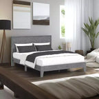Queen Bed with Headboard Concrete Cool Grey