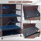 Small Animal Cage, Ferret Cage - 59'' 5-Tier Habitat with Storage Cabinet, Includes Hammock/Wheels/Removable Ramps/Easy-Clean Trays