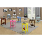 Round Accent End Table with Lower Shelf, Curved Legs and Smooth Finish Ideal for Living Room or Bedroom Corners