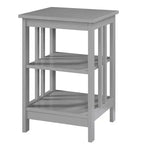 End Table with Smooth Top and Two Open Shelves, Modern Accent Table for Coffee, Tablets, Collectibles, and Everyday Essentials
