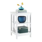 End Table with Smooth Top and Two Open Shelves, Modern Accent Table for Coffee, Tablets, Collectibles, and Everyday Essentials