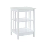 End Table with Smooth Top and Two Open Shelves, Modern Accent Table for Coffee, Tablets, Collectibles, and Everyday Essentials