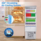 Pastry Display, Refrigerated Display - 8.8 Cu.Ft Commercial Countertop Pastry Fridge with Tempered Glass Door, LED Lighting, Adjustable Shelves, White
