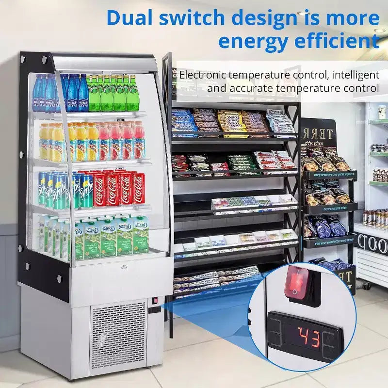 Pastry Display, Refrigerated Display - 8.8 Cu.Ft Commercial Countertop Pastry Fridge with Tempered Glass Door, LED Lighting, Adjustable Shelves, White