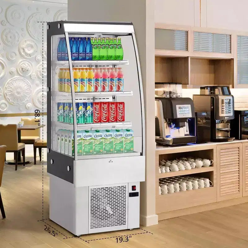 Pastry Display, Refrigerated Display - 8.8 Cu.Ft Commercial Countertop Pastry Fridge with Tempered Glass Door, LED Lighting, Adjustable Shelves, White