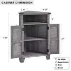 Corner Bathroom Cabinet, Farmhouse Small Corner Cabinet with Barn Door