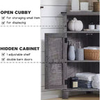 Corner Bathroom Cabinet, Farmhouse Small Corner Cabinet with Barn Door