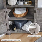 Corner Bathroom Cabinet, Farmhouse Small Corner Cabinet with Barn Door
