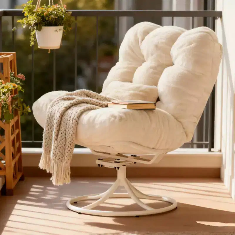360 Swivel Winter Rattan Rocking Chair, All-Weather Wicker Lounge Chair with Thick Seat Cushion and Metal Rocking Base for Indoor & Outdoor