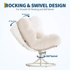 360 Swivel Winter Rattan Rocking Chair, All-Weather Wicker Lounge Chair with Thick Seat Cushion and Metal Rocking Base for Indoor & Outdoor