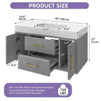 40 Inch Floating Vanity with 2 Doors & Drawers Wall Mounted Storage Cabinet