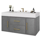 40 Inch Floating Vanity with 2 Doors & Drawers Wall Mounted Storage Cabinet