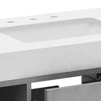 40 Inch Floating Vanity with 2 Doors & Drawers Wall Mounted Storage Cabinet