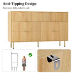 7-Drawer Fluted Dresser, Modern Wood Storage Cabinet, Bedroom Furniture for Living Room Hallway