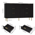 7-Drawer Fluted Dresser, Modern Wood Storage Cabinet, Bedroom Furniture for Living Room Hallway