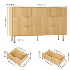 7-Drawer Fluted Dresser, Modern Wood Storage Cabinet, Bedroom Furniture for Living Room Hallway