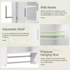 Bathroom Storage Cabinet, Wall Mount Storage Organizer with 2 Doors & 1 Open Shelf, White