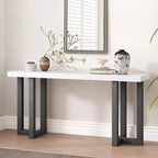 Modern Console Table with Solid Wood Legs, Elegent Entryway Table with Thick Tabletop, Hallway Table for Living Room, Bedroom