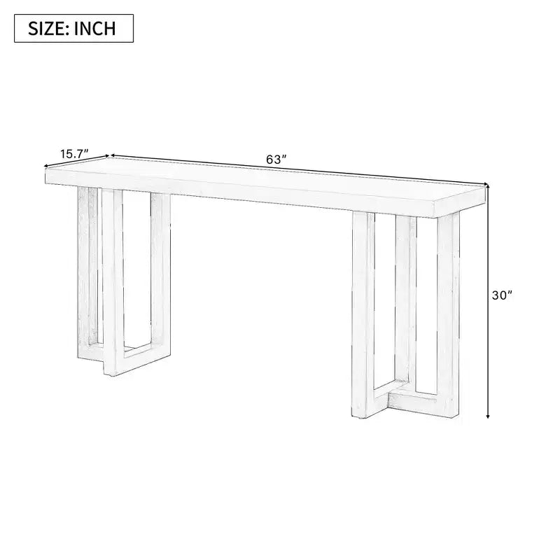 Modern Console Table with Solid Wood Legs, Elegent Entryway Table with Thick Tabletop, Hallway Table for Living Room, Bedroom