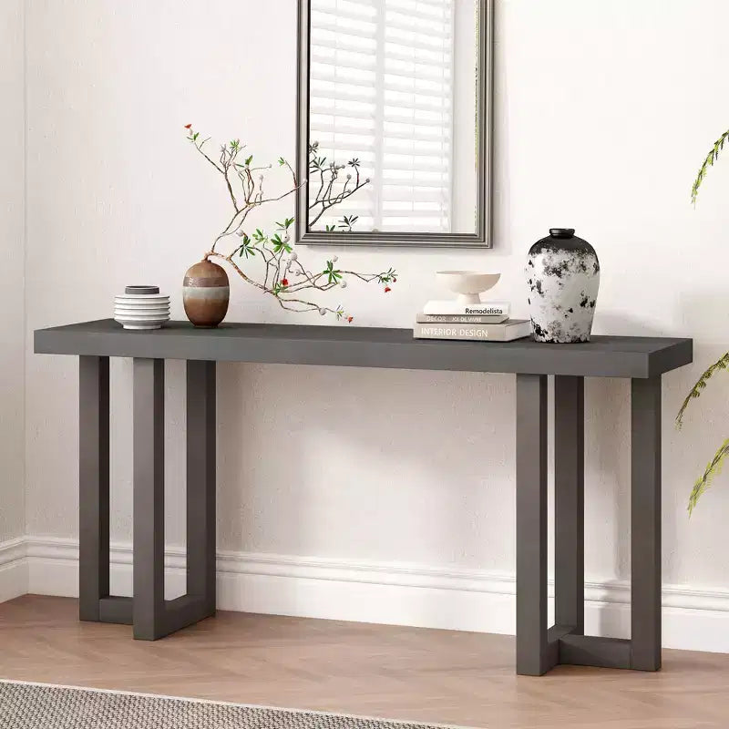 Modern Console Table with Solid Wood Legs, Elegent Entryway Table with Thick Tabletop, Hallway Table for Living Room, Bedroom