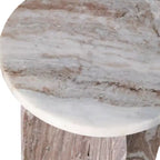 Home Decor End Table, Side Table, or Night Stand - Marble Bedside Table with Round Agate Top Ideal for Big or Small Spaces