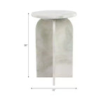 Home Decor End Table, Side Table, or Night Stand - Marble Bedside Table with Round Agate Top Ideal for Big or Small Spaces