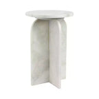 Home Decor End Table, Side Table, or Night Stand - Marble Bedside Table with Round Agate Top Ideal for Big or Small Spaces