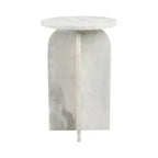 Home Decor End Table, Side Table, or Night Stand - Marble Bedside Table with Round Agate Top Ideal for Big or Small Spaces