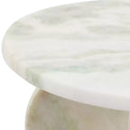 Home Decor End Table, Side Table, or Night Stand - Marble Bedside Table with Round Agate Top Ideal for Big or Small Spaces