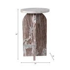 Home Decor End Table, Side Table, or Night Stand - Marble Bedside Table with Round Agate Top Ideal for Big or Small Spaces