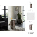 Home Decor End Table, Side Table, or Night Stand - Marble Bedside Table with Round Agate Top Ideal for Big or Small Spaces